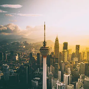 Kuala Lumpur skyline in Malaysia